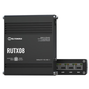 Teltonika RUTX08 Industrial Ethernet Router Router, Quad-core ARM Cortex A7 717 MHz CPU, 256 MB RAM